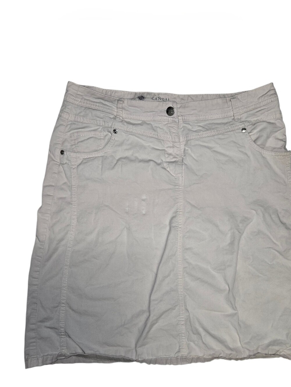 Canda Beige cargo mini skirt with pockets